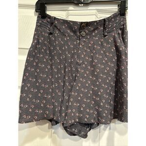Free People Retro Print Skort Flare Mini Shorts in Slate Combo Grey 88.00 Small